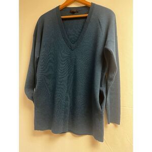 J.Crew Womens Tunic Deep v-neck Knitted Sweater Navy Blue Size XS